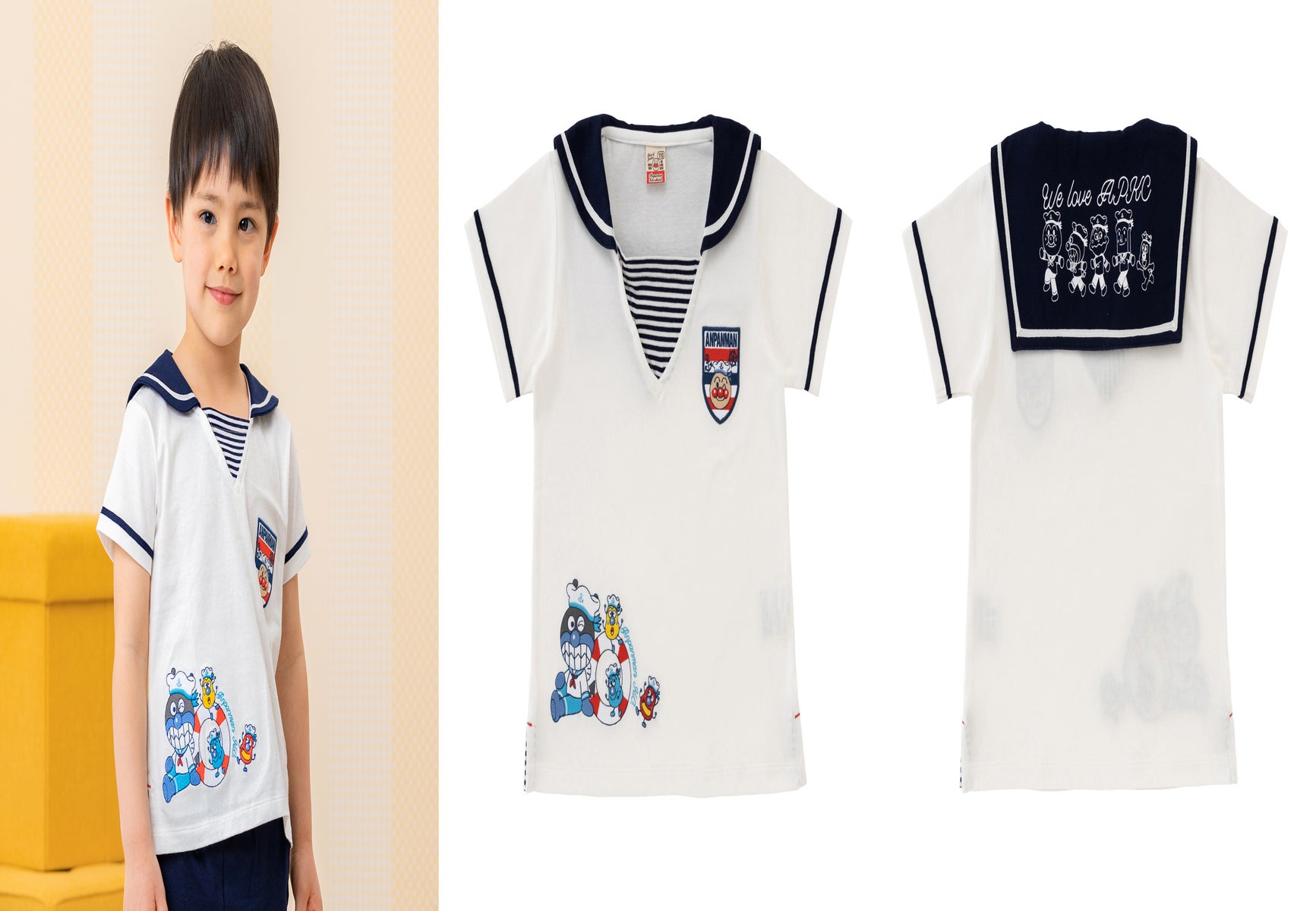 アンパンマンの子ども服ブランドに ダンガリー生地を使用したセーラーtシャツやワンピースなど 夏服が新登場 株式会社バンダイ ファッションブランド事業部のプレスリリース